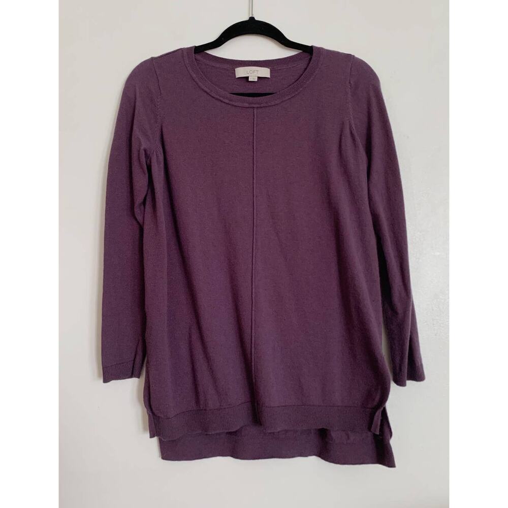 Purple LOFT Wool Blend Tunic Sweater S